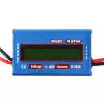 Voltmeter, wattmeter, ammeter, multifunctional, digital multimeter, 4 - 60 V, 100 A, blue color